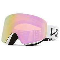 본지퍼 VonZipper 남녀공용 앙코르 스노우 스키 스포츠 고글, 스모크 핑크 크롬, 화이트 글로스/와일드라이프 핑크 크롬 렌즈