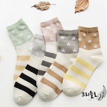 파스텔별 양말 용 겨울 중목 여자 10켤레 여성