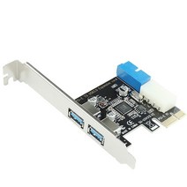 USB 3.0 PCI-E 확장 카드 어댑터 2 포트 USB3.0 허브 내부 19PIN 19 핀 헤더 3-PCIE PCI EXPRESS, One Color_CHINA, 상세 설명 참조1, 상세 설명 참조1