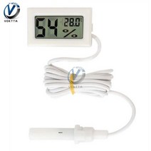 LCD 디지털 온도계 습도계 컨트롤러 실내 내장 온도 습도 측정기 15m 센서 프로브 케이블, 01 WHITE, 01 WHITE
