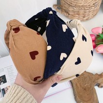 러블리 하트 코듀로이 반다나 헤어밴드 머리띠 3color
