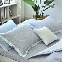 소프트컬러 프릴 아사소재 워싱 비비안스프레드 베개커버50x70cm, 핑크