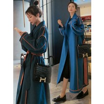 DAPANDA 2020 봄 가을 오버핏 트렌치코트 여중기장 무릎기장 시크항 스타일룩
