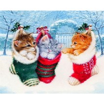 세진 NEW 보석십자수 제품 72가지 신제품 새로운 취미생활 보석 십자수 보석십자수, 34x44 리본 양말 키티