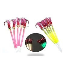 2호 / 3호 홀로그램틴셀 적색 바늘 갈치바늘채비 10개입, 2호옐로5개핑크5개입 홀로그램틴셀바늘, 1개