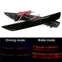 문콕 범퍼 가드 2pcs 자동차 LED 후면 라이트 미등 DRL 브레이크 신호등 안개등 반사판 스바루 산림 2008-17, Black with light