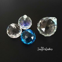 크리스탈_조명볼 2가지 크기(투명 7색 아쿠아) 썬캐쳐 자개모빌 재료 DIY, 40mm_투명(2개)
