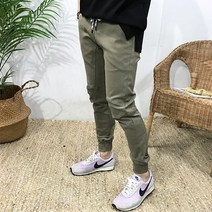 이루네 남자 무릎 절개 디테일 밴딩 조거 팬츠