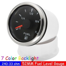 유면계 유량계 240-33Ω 연료 플로트 센서 52mm 연료 레벨 게이지 7 색 LED 오일 탱크 레벨 표시기 해양 보, [15] fuel gauge BS