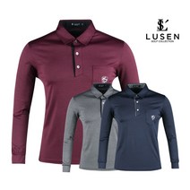 루센 프리미엄 긴팔 카라 골프셔츠 BLU20A408