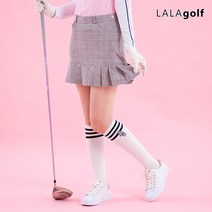 [라라골프] 여성골프웨어 핑크체크 그레이스커트_골프스커트_치마바지_주름스커트