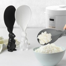 주방 인테리어 홈데코 세워두는 밥주걱 예쁜 깔끔한 베이킹 음식점 요리 스패출러, 래빗주걱깊은형회색