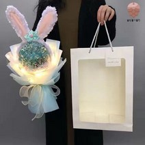 보자기꽃풍선 카네이션풍선 생일 돌잔치 선물 감사, 마른 나뭇가지, 블루 안개꽃 스타델로 헤어밴드 파우치 라이트