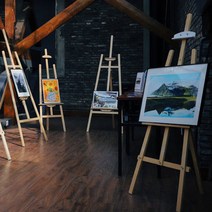 미술용품 이젤 펠렌스 소나무 포광 전목 화대 받침대식 미술생 전문 휴대용 신축 화대 학생회화유화대 야외소 묘사 스케치북 전시대