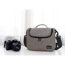 [Boona]라운드 숄더 카메라가방 소니 니콘 후지 캐논 미러리스 DSLR 케이스 카메라백, 그레이