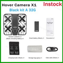 촬영 Hover 카메라 X1 플라잉 드론 라이브 미리보기 셀카 흔들림 HD 야외 캠핑 여행용, 03 black kit 1 32G