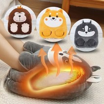 USB 발난로 온열 슬리퍼 수족냉증 선물 발워머 풋워머 사무실 발난로 캐릭터 발쿠션, 허스키