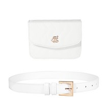 여성 골프 힙색 파우치백 거리측정기 허리백 가방 벨트세트, 한 사이즈, 하얀색