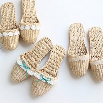 트렌디 30대 주부 여름철 왕골 실내화 사무실슬리퍼, 베이직