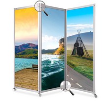 전시 가벽 접이식 작품 보드 이동식 인테리어 파티션, 1x2.5m 보드 바퀴포함