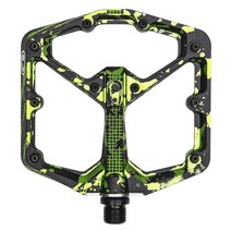Crankbrothers Stamp 7 소형 산악 자전거 페달 레드 스플래터 컬렉션 MTB Enduro DH BMX 오목 플랫폼 플랫 쌍 (조절 가능한 핀 포함) 572518652, Small, Green Lime Splatter