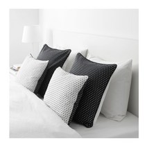 이케아 MALINMARIA 말린마리아 쿠션(쿠션커버+쿠션솜 포함가) 다크그레이+화이트 도트무늬 40x40 904.262.49 쿠션