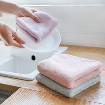 두툼한 극세사 양면 행주, 핑크