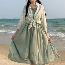 오슈 여름 파스텔톤 바캉스룩 깔끔 체크 남방
