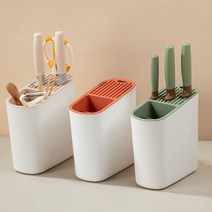 물빠짐 칼꽂이 칼거치대 수저꽂이 주방 도구통, 3칼꽂이-핑크