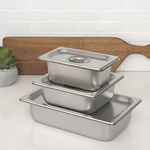 리빙패밀리 스텐밧드 바트 밧트 뚜껑 업소용 반찬통, 2인치, 1/2, 밧드(본체)