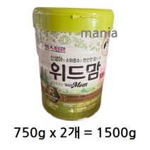 파스퇴르 무항생제원유 위드맘 분유 100일, 1500g, 2set