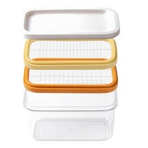 버터케이스 2 in 1 버터 슬라이서 커터 컨테이너 PP 플라스틱 접시 치즈 보관 상자 가정용 주방 용품132224, 01 Double Layer