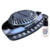 감성플랜 시크릿 주차번호판 태양열 회전 방향제, 클린코튼, 블랙, 1개