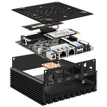 P미니 PC 6W 저전력 인텔 N3050N360 쿼드 코어 스레드 X86 소프트 라우터 2*000M Lan 포트 HD-MI 출력 금속, 04 DDR 8GB SSD 512GB_01 미국, 02 N3160
