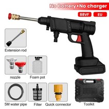 고압 세차기 90Bar 2000W 88VF 휴대용 무선 22000mAh 가정용 리튬 전기 세차건 충전식 차량 세차용 건, No Battery, No Battery