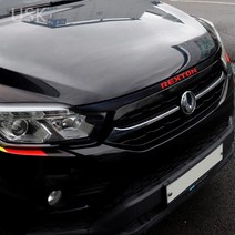 간지 렉스턴스포츠 앞면 프론트 그릴 라디에이터 로고 액세서리 레터링 데칼 래핑 커버 스티커, E.타입