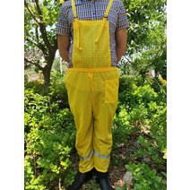 벌초앞치마 가드닝 예초기 앞치마 작업복 벌목 및 제초 방진 의류 잔디 메쉬 통기성 깎기, 노란색 원피스 메쉬 반사 스트립