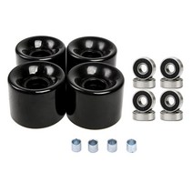 4 팩 60mm x45mm 78A 스케이트보드 휠 베어링 롱보드 교체 스케이트, PU, 블랙 블랙 커버