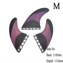 여러 크기 Fut-3-Fin 통관 판매 S M 대형 서핑 보드 핀 트라이 세트 액세서리 Carbonfiber 지느러미, 18 Purple-M