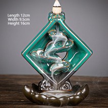 플랫 버너세라믹 백 플로우 향 버너 크리 에이 티브 장식품 녹색 사각형 라운드 가마 가변 아로마 디퓨저, 01 A