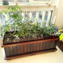 도로변화분 대형 직사각형 발코니 텃밭 플랜트 박스, 목재 탄화보강 120X50X50 대형