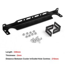 미션쿨러 라디에이터 Dynoracing 영국식 범용 엔진 오일 쿨러 장착 브래킷 키트 두께 2mm 알루미늄 BX1018, 01 Black