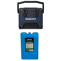 이글루 쿨러 IGLOO CooLer 이글루 아이스박스 아이스박스 캠핑 한강 mt 야유회 워크샵 테니스 배드민턴 게이트볼, 네이비 블루 쿨러+아이스팩