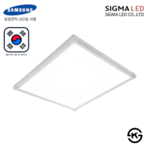 시그마 LED 엣지플러스 플리커프리 무타공 국산 엣지조명 450X450 40W 전구색 주백색 주광색 A/S 2년, 주백색 (4000K)