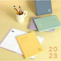 2023 먼슬리 다이어리 365 모눈 업무용 데일리 리포트 마카롱, 커스터드옐로우
