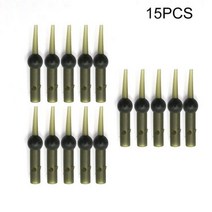 잉어 낚시용 리그 소재 태클 장비 15 피스 런 고무 러닝 리더 엉킴 방지 슬리브, 15pcs
