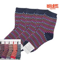 국산 여성양말 여자양말 체크 장목양말 네이비 3켤레 구두양말 중목양말 원피스양말
