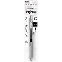 Pentel 페테르 겔 잉크 볼펜 에너 젤 인프리 XBLN74TL-A 0.4mm 블랙, 1개, 상품명참조