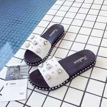 여름 여성 패션 스팽글 슬리퍼