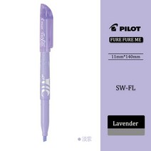 일본 파일럿 FRIXION 지울 수있는 펜 컬러 형광펜 마커 라이트 그리기 키 메모 손 계정 SW-FL 편지지, 10 Light purple